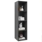 vidaXL Mueble TV pared madera contrachapada gris 37x37x142,5 cm