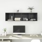 vidaXL Mueble TV pared madera contrachapada gris 37x37x142,5 cm