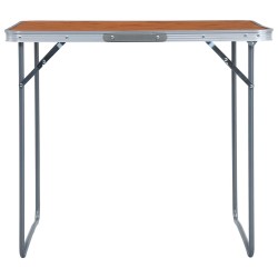 vidaXL Mesa de camping plegable con estructura metálica 80x60 cm