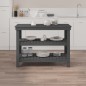 vidaXL Banco de trabajo de madera maciza de pino gris 110,5x50x80 cm vidaXL Banco de trabajo de madera maciza de pino gris 110,5x50x80 cm