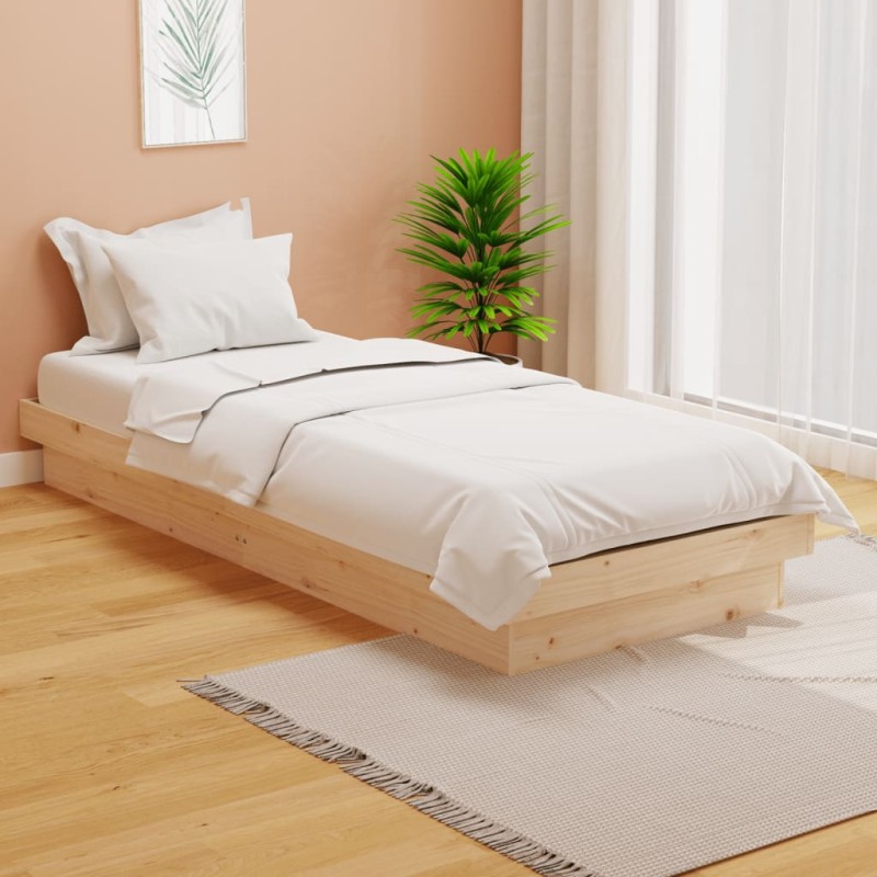 vidaXL Estructura de cama madera maciza 75x190 cm vidaXL Estructura de cama madera maciza 75x190 cm