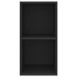 vidaXL Mueble de pared para TV madera contrachapada negro 37x37x72 cm