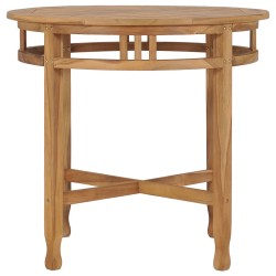 vidaXL Mesa de comedor de madera maciza de teca Ø 80 cm