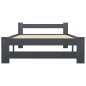 vidaXL Estructura de cama madera maciza de pino gris oscuro 90x200 cm vidaXL Estructura de cama madera maciza de pino gris oscuro 90x200 cm