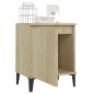 vidaXL Mesita de noche y patas de metal roble Sonoma 40x30x50 cm vidaXL Mesita de noche y patas de metal roble Sonoma 40x30x50 cm