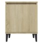 vidaXL Mesita de noche y patas de metal roble Sonoma 40x30x50 cm vidaXL Mesita de noche y patas de metal roble Sonoma 40x30x50 cm