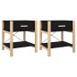 vidaXL Mesitas de noche 2 uds madera contrachapada negro 42x38x45 cm vidaXL Mesitas de noche 2 uds madera contrachapada negro 42x38x45 cm
