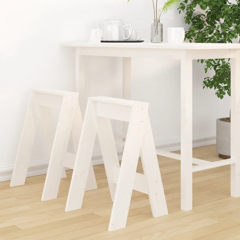 vidaXL Taburetes 2 unidades madera maciza de pino blanco 40x40x60 cm vidaXL Taburetes 2 unidades madera maciza de pino blanco 40x40x60 cm