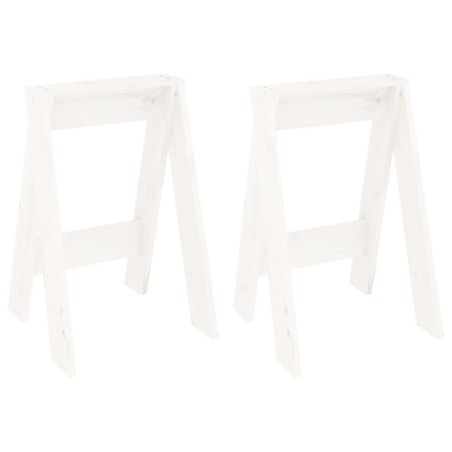 vidaXL Taburetes 2 unidades madera maciza de pino blanco 40x40x60 cm