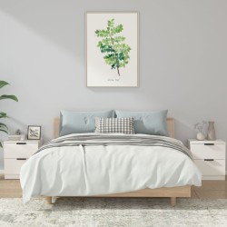vidaXL Mesitas de noche 2 uds madera contrachapada blanco