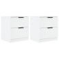 vidaXL Mesitas de noche 2 uds madera contrachapada blanco vidaXL Mesitas de noche 2 uds madera contrachapada blanco