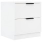 vidaXL Mesitas de noche 2 uds madera contrachapada blanco vidaXL Mesitas de noche 2 uds madera contrachapada blanco