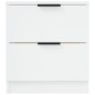 vidaXL Mesitas de noche 2 uds madera contrachapada blanco vidaXL Mesitas de noche 2 uds madera contrachapada blanco