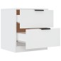 vidaXL Mesitas de noche 2 uds madera contrachapada blanco vidaXL Mesitas de noche 2 uds madera contrachapada blanco