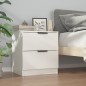 vidaXL Mesitas de noche 2 uds madera contrachapada blanco vidaXL Mesitas de noche 2 uds madera contrachapada blanco