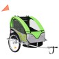 vidaXL Remolque para bicicletas y cochecito 2 en 1 verde y gris vidaXL Remolque para bicicletas y cochecito 2 en 1 verde y gris