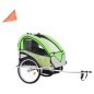 vidaXL Remolque para bicicletas y cochecito 2 en 1 verde y gris vidaXL Remolque para bicicletas y cochecito 2 en 1 verde y gris