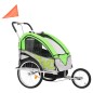 vidaXL Remolque para bicicletas y cochecito 2 en 1 verde y gris vidaXL Remolque para bicicletas y cochecito 2 en 1 verde y gris