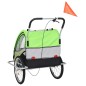 vidaXL Remolque para bicicletas y cochecito 2 en 1 verde y gris vidaXL Remolque para bicicletas y cochecito 2 en 1 verde y gris