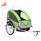 vidaXL Remolque para bicicletas y cochecito 2 en 1 verde y gris vidaXL Remolque para bicicletas y cochecito 2 en 1 verde y gris