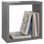 vidaXL Estantes cubo de pared 4 unidades gris brillo 30x15x30 cm