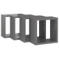 vidaXL Estantes cubo de pared 4 unidades gris brillo 30x15x30 cm