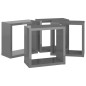 vidaXL Estantes cubo de pared 4 unidades gris brillo 30x15x30 cm