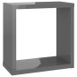 vidaXL Estantes cubo de pared 4 unidades gris brillo 30x15x30 cm