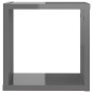 vidaXL Estantes cubo de pared 4 unidades gris brillo 30x15x30 cm