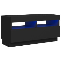 vidaXL Mueble de TV con luces LED negro 80x35x40 cm