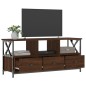 vidaXL Mueble TV hierro madera contrachapada roble marrón 102x33x45 cm