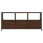 vidaXL Mueble TV hierro madera contrachapada roble marrón 102x33x45 cm