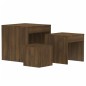 vidaXL Mesas apilables 3 pzas madera contrachapada color roble marrón vidaXL Mesas apilables 3 pzas madera contrachapada color roble marrón