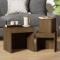 vidaXL Mesas apilables 3 pzas madera contrachapada color roble marrón vidaXL Mesas apilables 3 pzas madera contrachapada color roble marrón