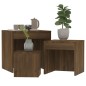 vidaXL Mesas apilables 3 pzas madera contrachapada color roble marrón vidaXL Mesas apilables 3 pzas madera contrachapada color roble marrón