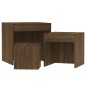 vidaXL Mesas apilables 3 pzas madera contrachapada color roble marrón vidaXL Mesas apilables 3 pzas madera contrachapada color roble marrón