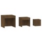 vidaXL Mesas apilables 3 pzas madera contrachapada color roble marrón vidaXL Mesas apilables 3 pzas madera contrachapada color roble marrón