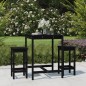 vidaXL Set de mesa y taburetes altos jardín 3 pzas madera pino negro vidaXL Set de mesa y taburetes altos jardín 3 pzas madera pino negro