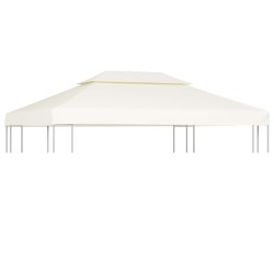 vidaXL Cubierta de repuesto de cenador 310 g/m² blanco crema 3x4 m