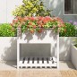 vidaXL Jardinera con estante madera maciza pino blanca 82,5x82,5x81 cm vidaXL Jardinera con estante madera maciza pino blanca 82,5x82,5x81 cm