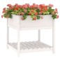 vidaXL Jardinera con estante madera maciza pino blanca 82,5x82,5x81 cm vidaXL Jardinera con estante madera maciza pino blanca 82,5x82,5x81 cm