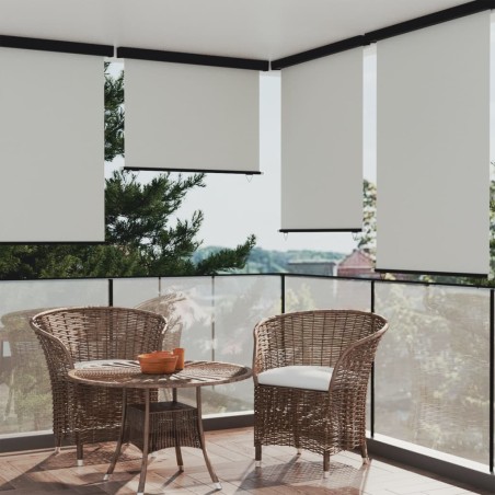 vidaXL Toldo lateral de balcón color crema 122x250 cm
