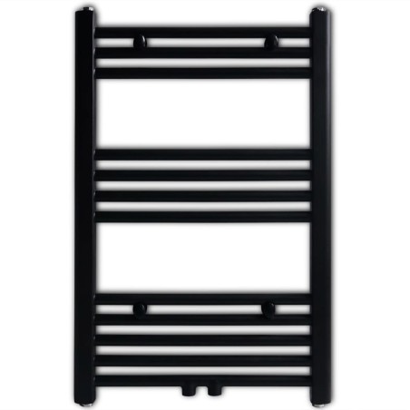 vidaXL Radiador toallero de baño recto negro 500 x 764 mm