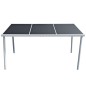 vidaXL Mesa de jardín de acero negra 150x90x74 cm vidaXL Mesa de jardín de acero negra 150x90x74 cm