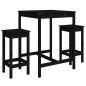 vidaXL Set de mesa y taburetes altos jardín 3 pzas madera pino negro vidaXL Set de mesa y taburetes altos jardín 3 pzas madera pino negro