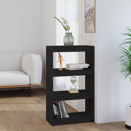 vidaXL Estantería/divisor de espacios madera pino negro 60x30x103,5 cm