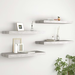 vidaXL Estantes flotantes pared 4 uds MDF gris hormigón 60x23,5x3,8 cm