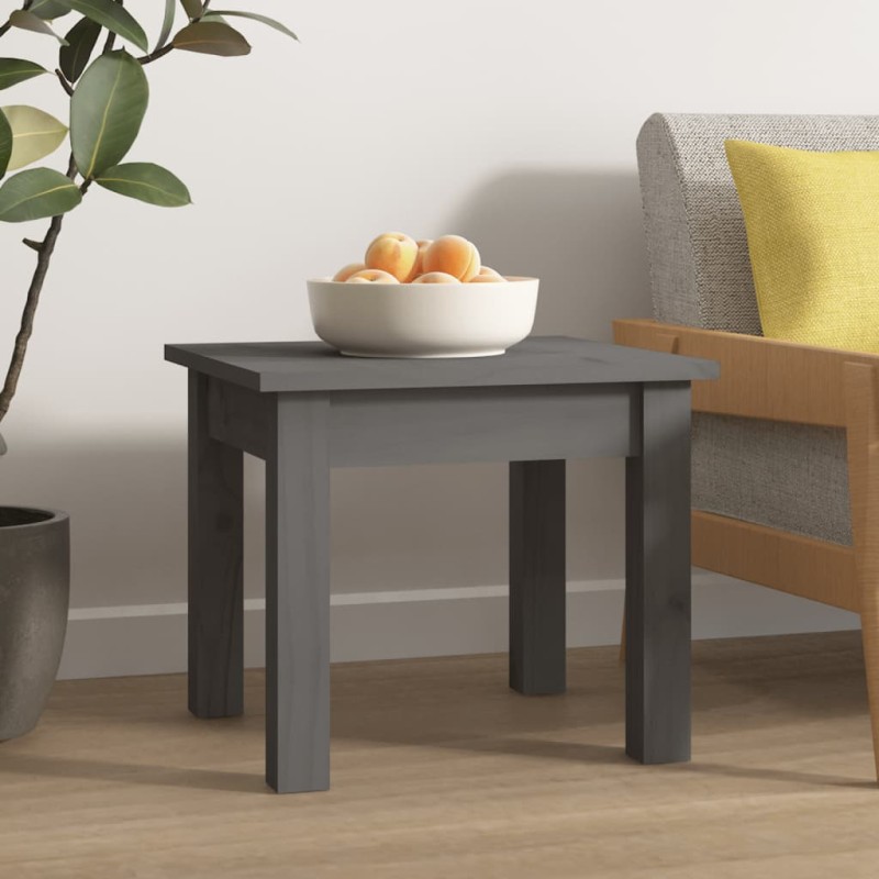 vidaXL Mesa de centro de madera maciza de pino gris 35x35x30 cm vidaXL Mesa de centro de madera maciza de pino gris 35x35x30 cm