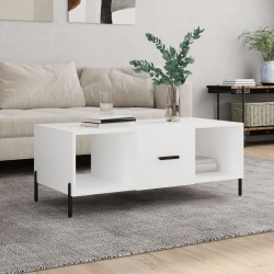 vidaXL Mesa de centro madera contrachapada blanco 102x50x40 cm