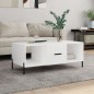 vidaXL Mesa de centro madera contrachapada blanco 102x50x40 cm